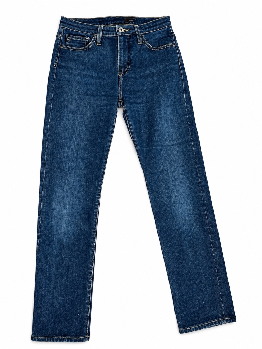 AG Adriano Goldschmied The Isabelle High Rise Straight Crop Jeans Blue 25R